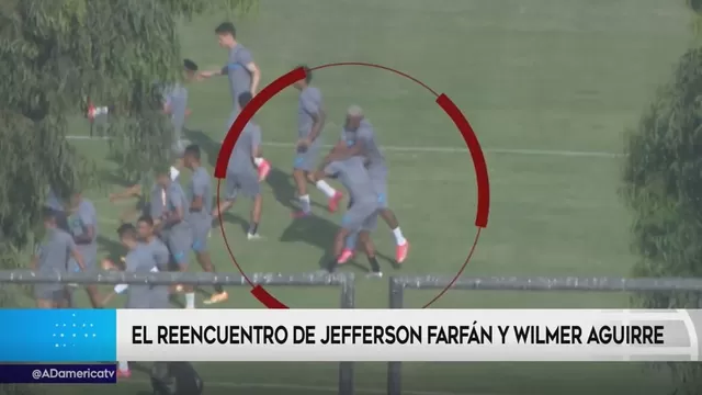 Jefferson Farfán se reencontró con Wilmer Aguirre en su primera práctica en Alianza Lima