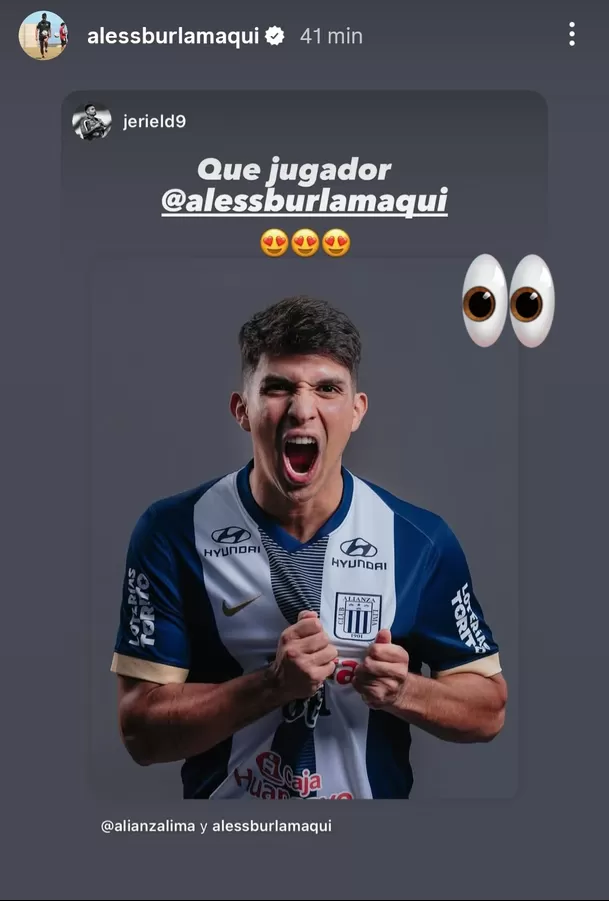 Reacción de Jeriel De Santis tras fichaje de Alessandro Burlamaqui a Alianza Lima / IG Reacción de Jeriel De Santis tras fichaje de Alessandro Burlamaqui a Alianza Lima / IG