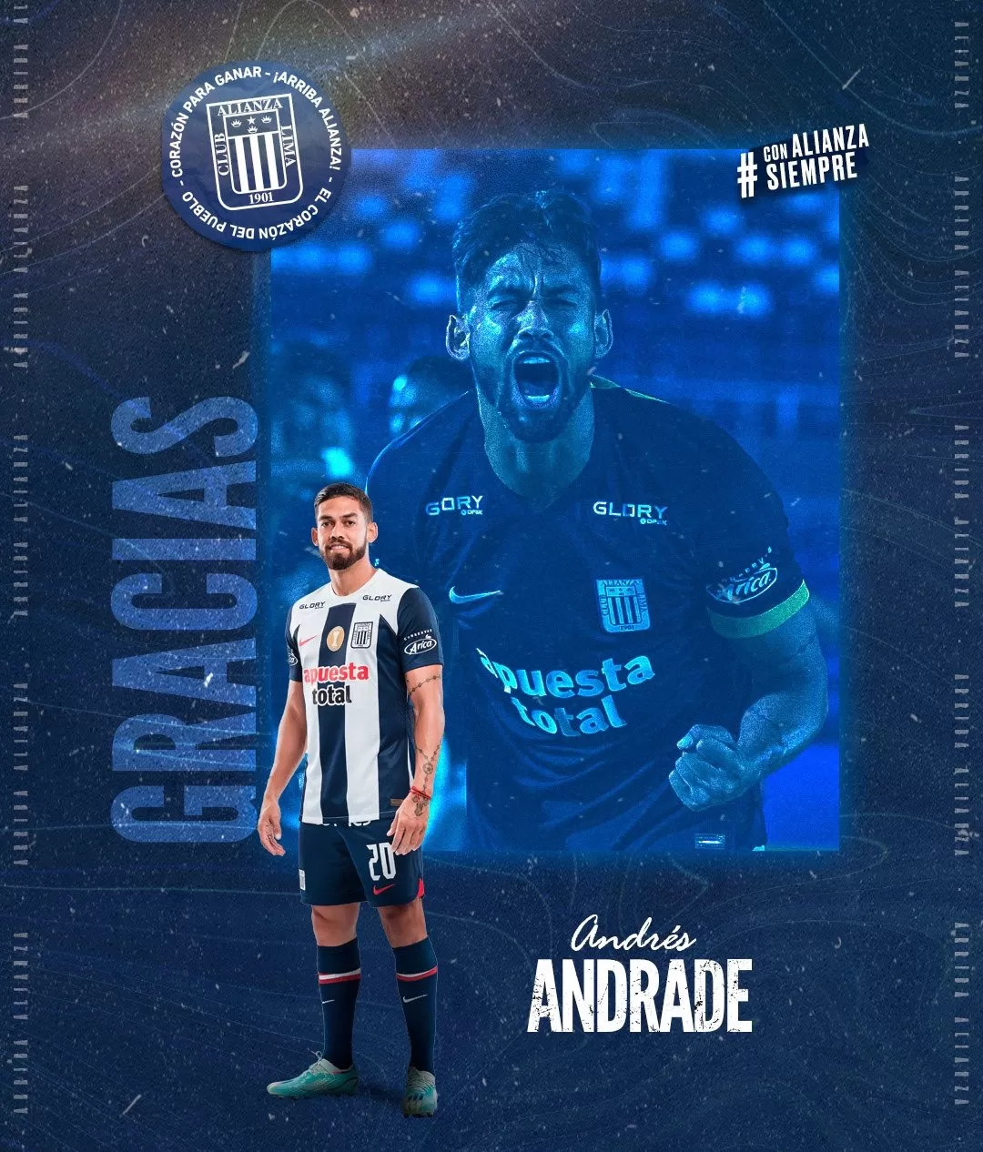 Andrés Andrade no continuará en Alianza Lima. | Fuente: Alianza Lima