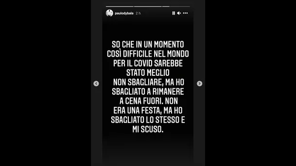 Paulo Dybala se pronunció en Instagram.