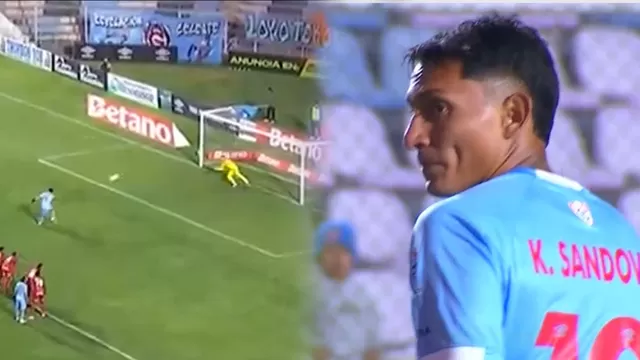 Kevin Sandoval no pudo colocar el 1-1 de Deportivo Garcilaso vs Sport Huancayo tras una terrible definición / Fuente: L1 MAX
