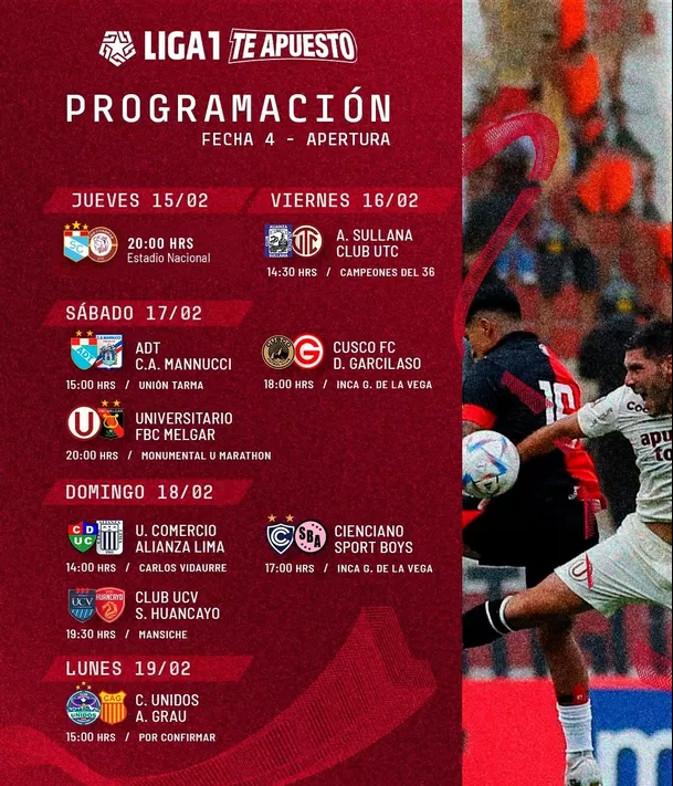 Fecha 4 - Torneo Apertura de la Liga1 2024. | Foto: Liga1.