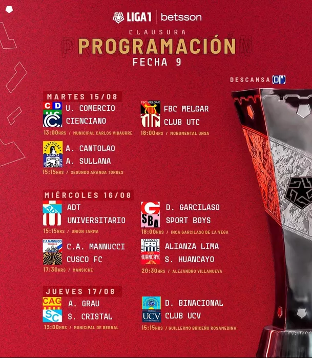 Fecha 9 del Torneo Clausura de la Liga1 Betsson 2023. | Foto: Liga1