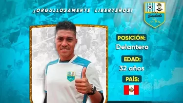 Chávez de 32 años llega a Llacuabamba procedente de Cantolao. | Foto: Deportivo Llacuabamba