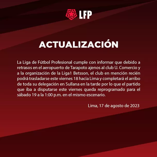 Comunicado de la Liga De Fútbol Profesional. | Imagen: @LigaFutProf