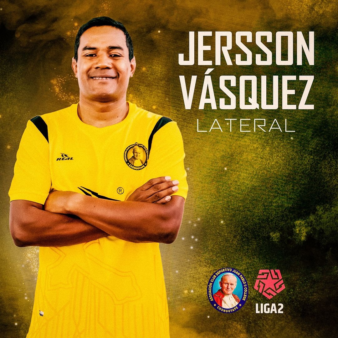 Jersson Vásquez, lateral de 38 años. | Foto: @juanpablochongoyape