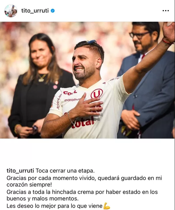 Luis Urruti se pronunció vía Instagram. | Fuente: @tito_urruti