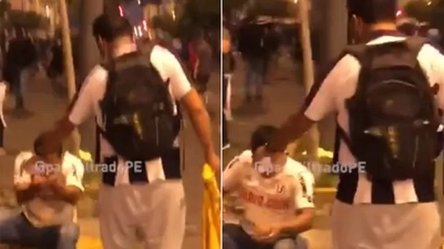 Hincha de Alianza Lima auxilió a otro de Universitario y video se volvió viral | Foto: @pasefiltradoPE.
