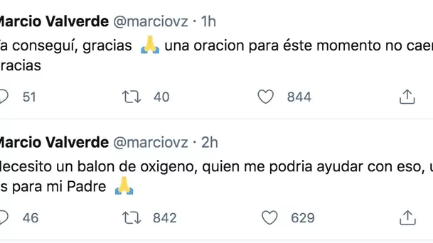 Estos fueron los mensajes que dejó Marcio Valverde.