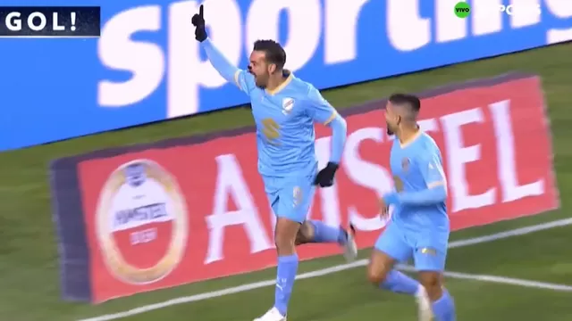 Martín Cauteruccio abrió el marcador en el Bolívar vs Cienciano por la Copa Sudamericana / Captura / DSports