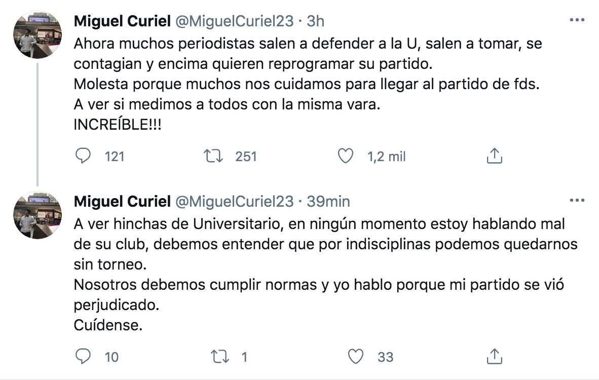 Aquí el comentario de Miguel Curiel en Twitter.