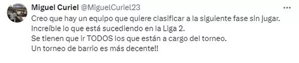 Esto dijo Miguel Curiel. | Fuente: @MiguelCuriel23