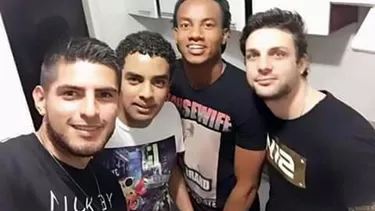 Carlos Zambrano y Andr&amp;eacute; Carrillo junto a Nicolla Porcella. (Foto: Twitter Pablo Heredia)