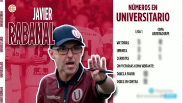 Los números de Javier Rabanal en su paso por Universitario