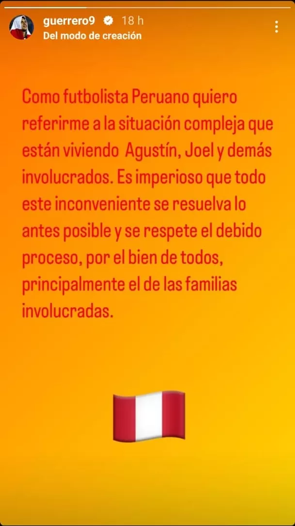 Paolo Guerrero respaldó a Agustín Lozano y Joel Raffo. | Foto: IG.