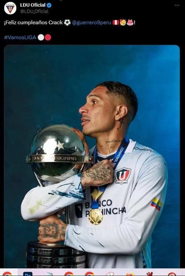 LDU saludó a Paolo Guerrero. | Foto: LDU