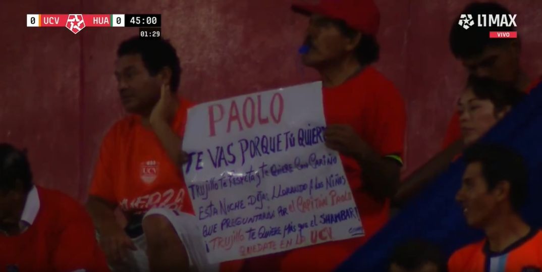 El mensaje de hincha del club César Vallejo a Paolo Guerrero. | Fuente: L1MAX