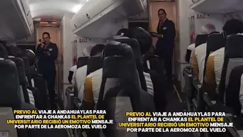 Plantel de Universitario recibió un emotivo mensaje en el avión