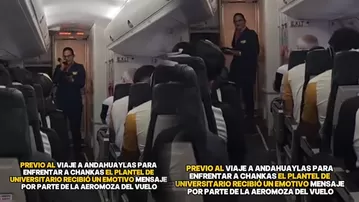 Plantel de Universitario recibió un emotivo mensaje en el avión