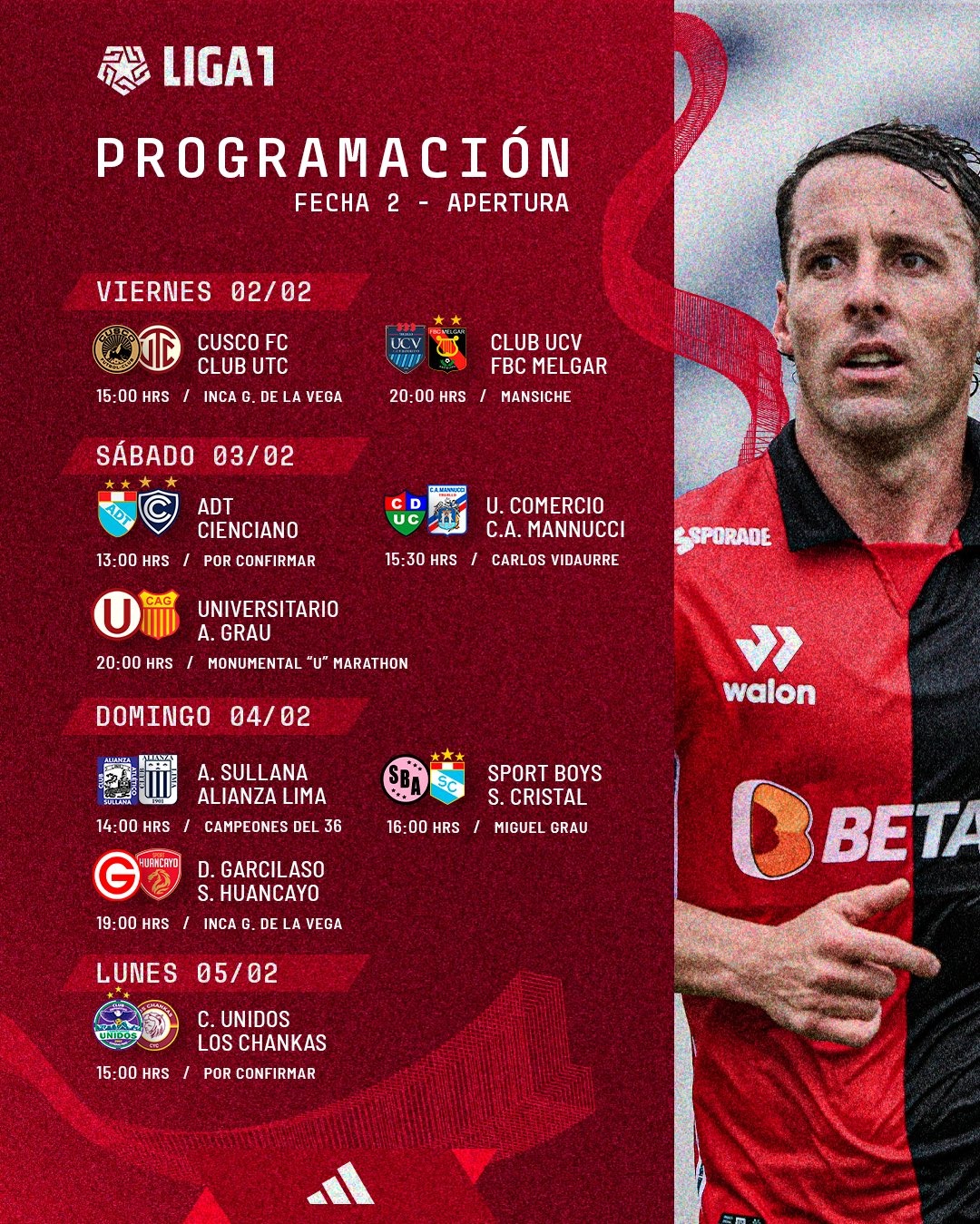 Programación fecha 2 del Torneo Apertura de la Liga 1 2024 América