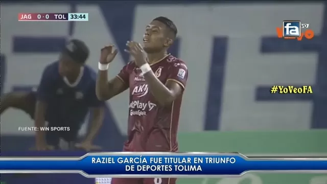 Raziel García estuvo cerca de marcar su primer gol con el Tolima