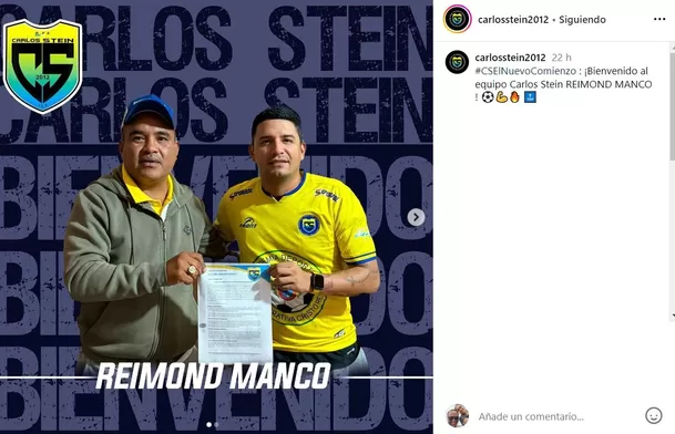 Reimond Manco jugará en Carlos Stein la Liga 2. | Foto: IG.