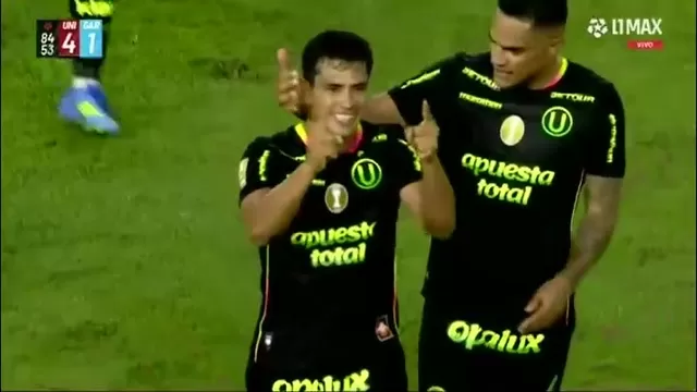 José Rivera remató con potencia y colocó el 4-1 de Universitario vs Garcilaso por la Liga 1 / Captura / L1 MAX