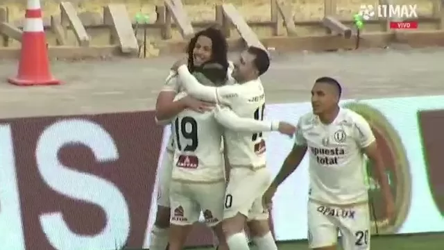 Williams Riveros anotó de cabeza para la remontada de Universitario sobre Melgar por la Liga 1 / Captura / L1 MAX