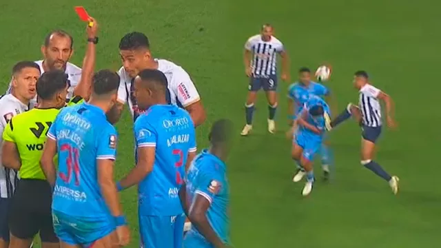 De Santis salió expulsado del Alianza vs Garcilaso por patada a Lojas / Foto: Captura L1 MAX / Video: L1 MAX