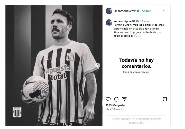 Captura de Instagram de Sebastián Rodríguez