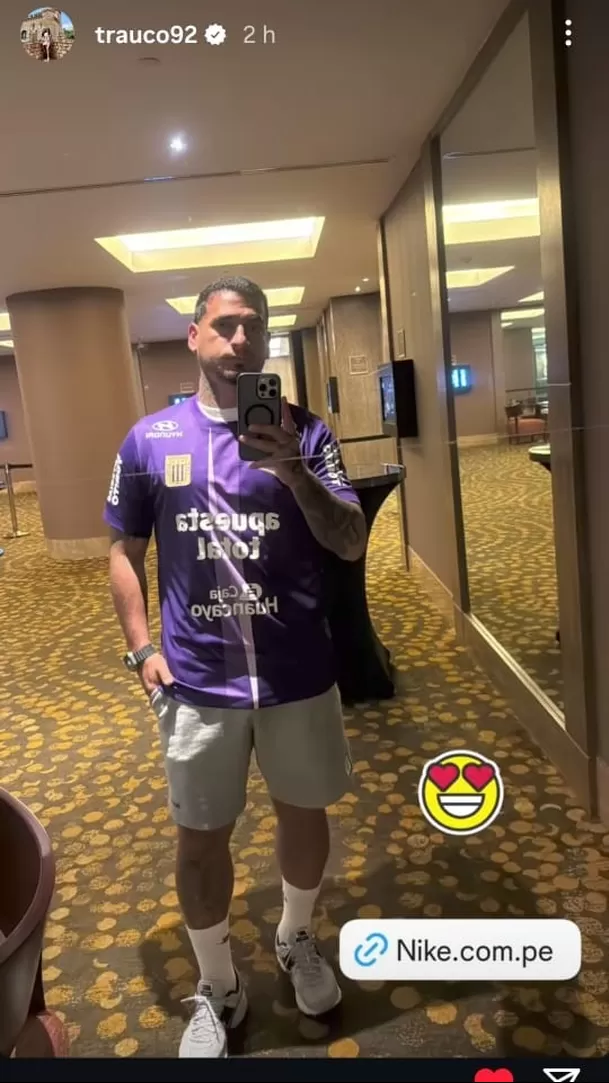 Miguel Trauco se mostró encantado con la nueva camiseta de Alianza Lima / IG