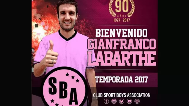 Sport Boys anunció la contratación de Gianfranco Labarthe