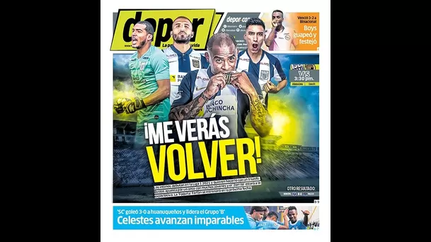 Depor decidió colocar a Alianza Lima en su portada.