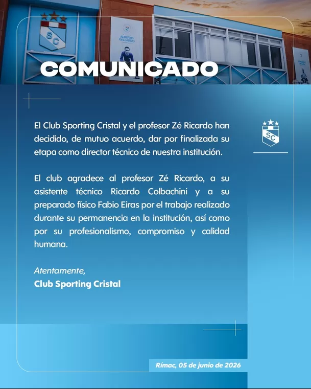 Comunicado de Sporting Cristal en X