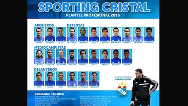 El plantel de Sporting Cristal.