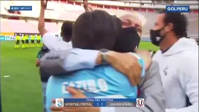Sporting Cristal campeón de la Liga 1: Emotivo abrazo entre Mosquera y Cazulo en el festejo