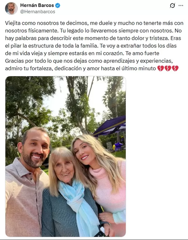 Hernán Barcos confirmó fallecimiento de su madre / Fuente: X Hernán Barcos