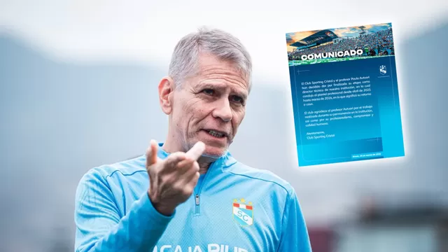 Sporting Cristal emitió un comunicado para dar a conocer que Paulo Autuori no va más como entrenador / AD / Canal N
