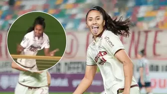 Pierina Núñez celebró su doblete ante Alianza Lima en la Liga Femenina de Fútbol. Foto: @ligafemlfpp