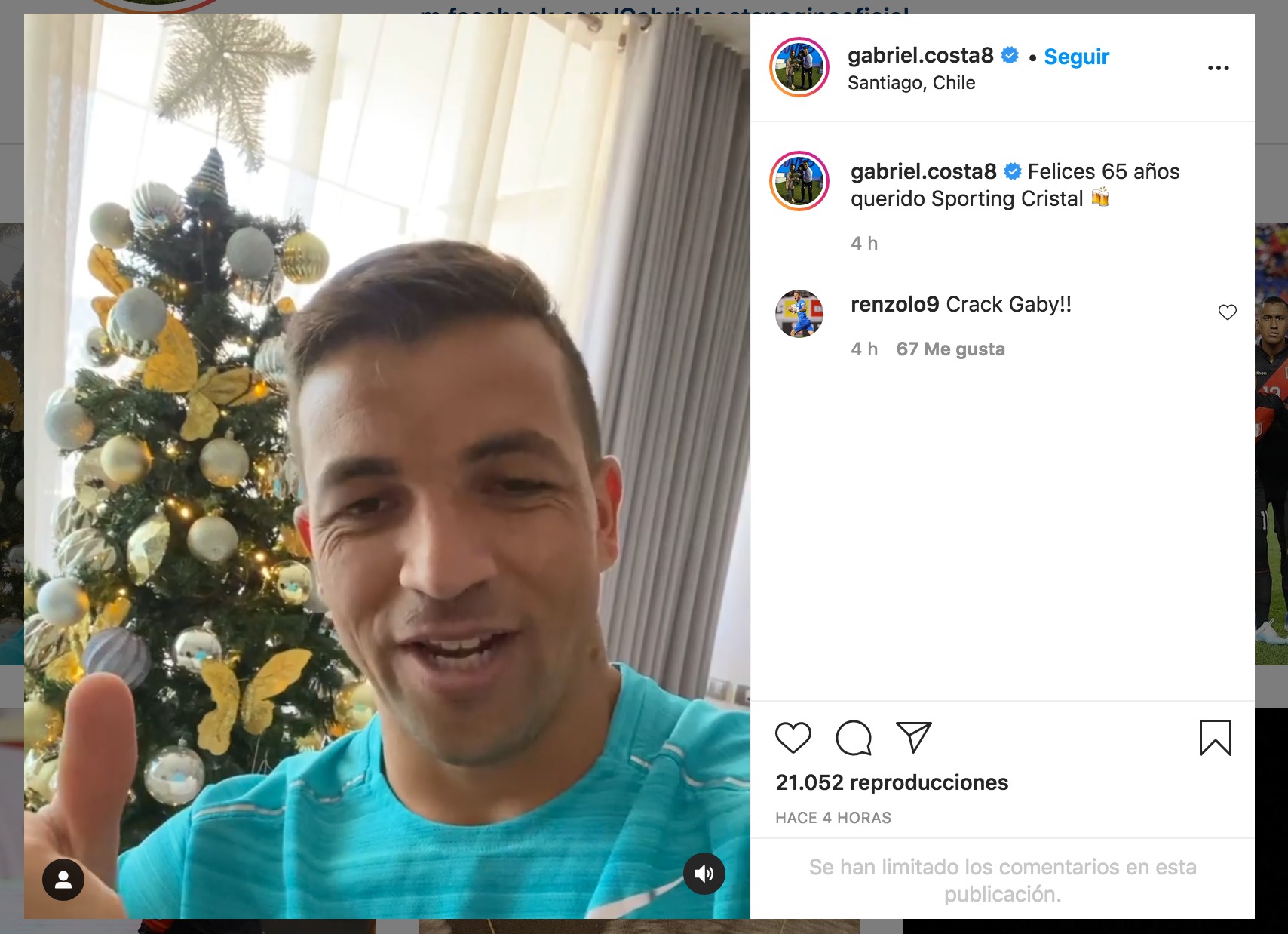 Gabriel Costa se pronunció en Instagram.