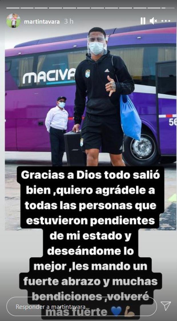 Martín Távara se pronunció a través de Instagram.