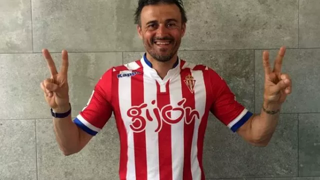 Sporting de Gijón salvó del descenso y Luis Enrique posó con su camiseta