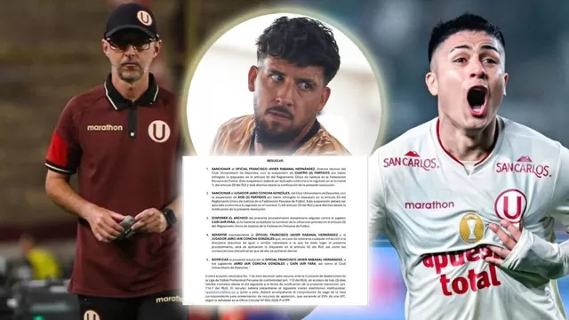La Comisión Disciplinaria dictaminó sanciones contra Javier Rabanal, Concha y Caín Fara de Universitario. | AD