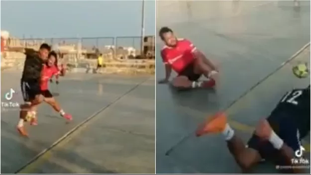 TikTok: Comete una violenta falta en 'pichanga' y dice fui a la pelota