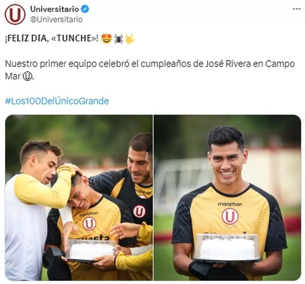 Universitario celebró cumpleaños de José Rivera en Campo Mar /Foto: Captura