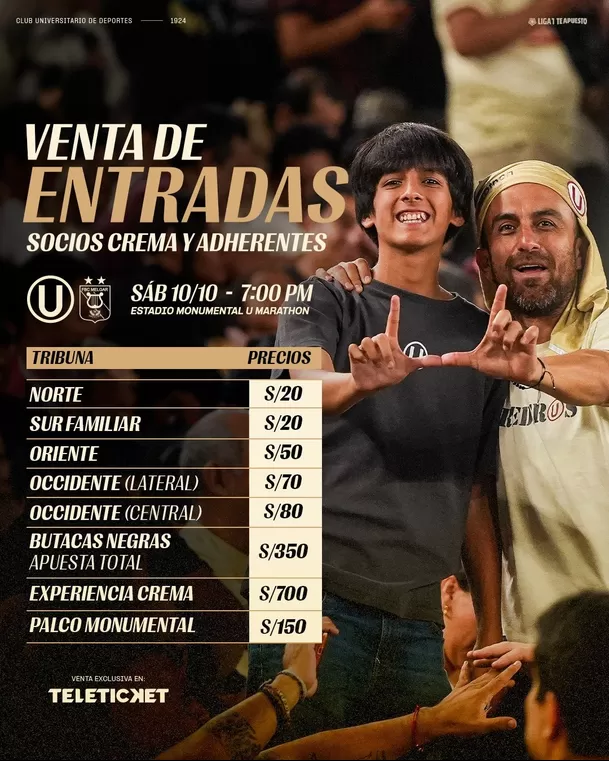 Precio de entradas del Universitario vs Melgar / Foto: X Universitario