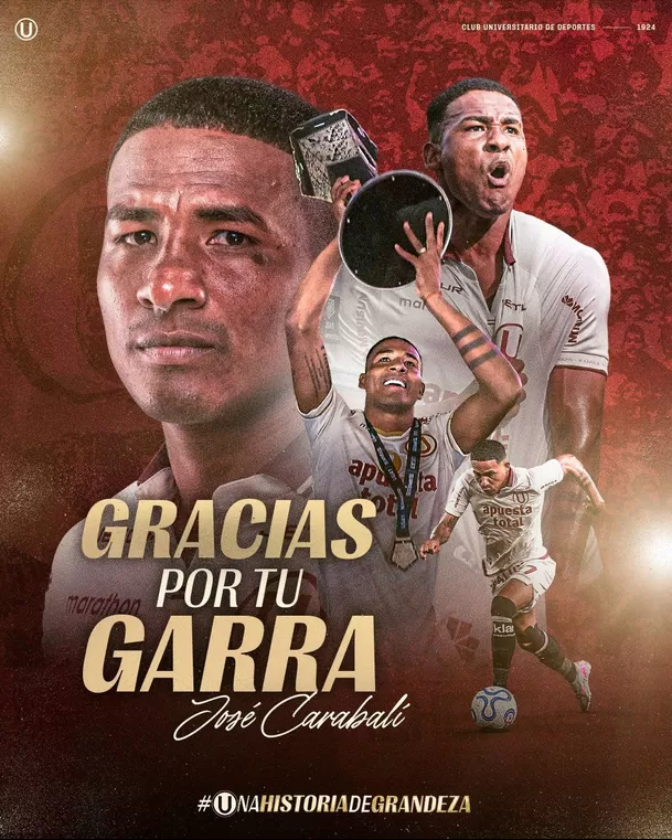 Carabalí fue tricampeón con Universitario de Deportes en 2025. (Foto: Universitario de Deportes) Carabalí fue tricampeón con Universitario de Deportes en 2025. (Foto: Universitario de Deportes)