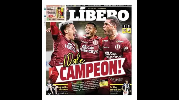 Universitario protagonizó portadas tras ganar el Torneo Apertura 2020.