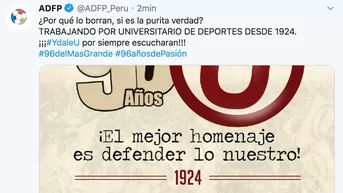 Universitario: Hackearon la cuenta de Twitter de la ADFP y colocaron arengas a la 'U'