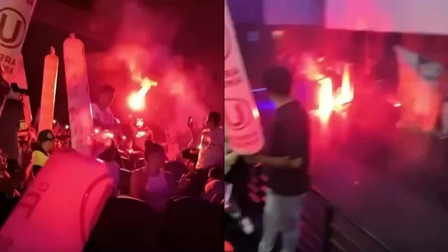Universitario: Hinchas encendieron bengalas dentro de sala de cine